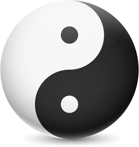 The YinYang Graphic Design logo: a black and white yin-yang